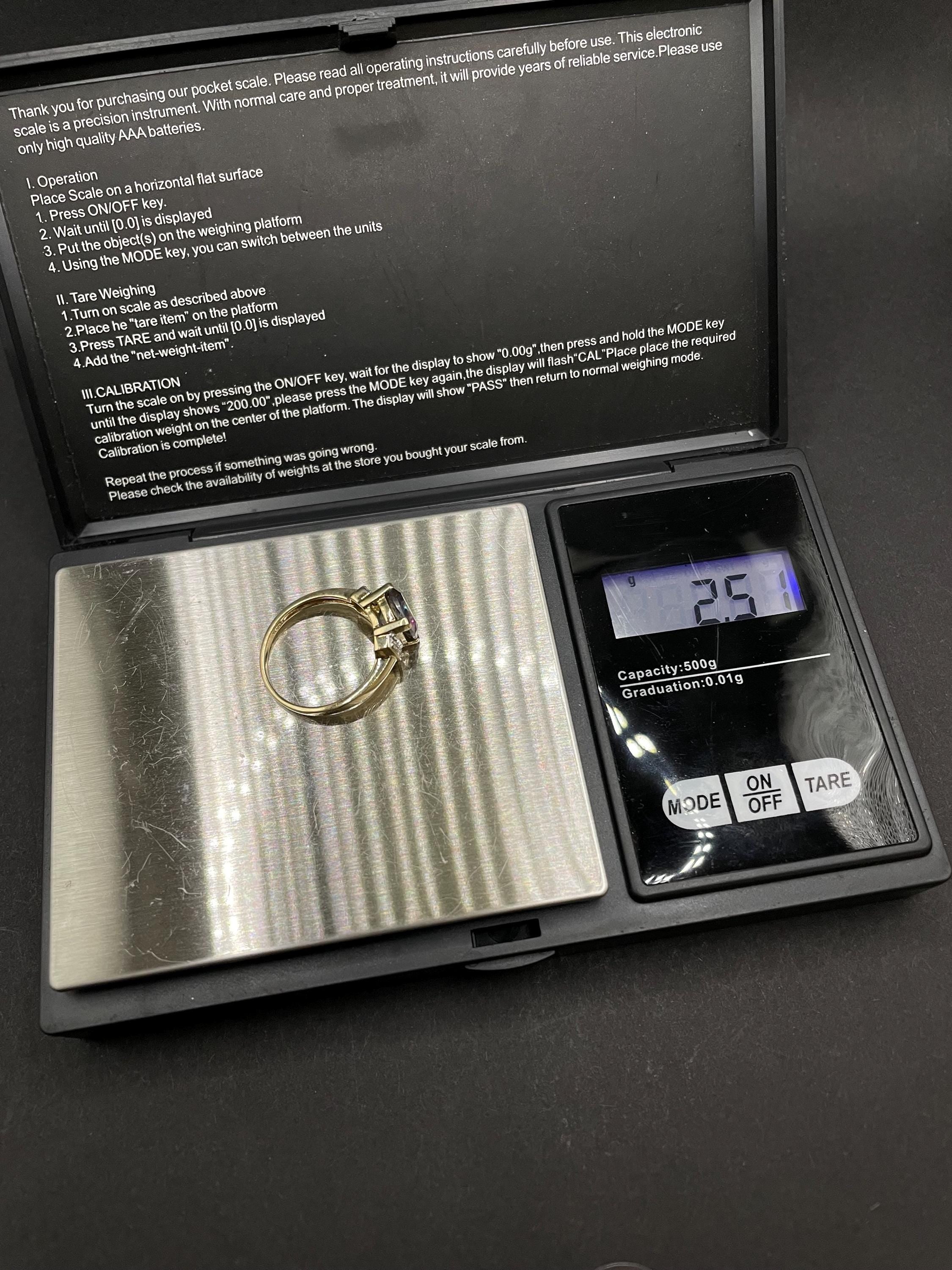 Mystic Topaz Ring with 8 Diamonds in 9ct Solid Gold