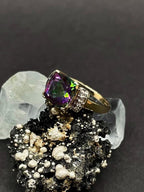 Mystic Topaz Ring with 8 Diamonds in 9ct Solid Gold