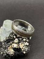 Antique 1980s Ring in Silver 925 with 9ct Solid Gold Inner Ring – Hallmarked