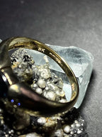 Blue Sapphire & Diamond Ring 9ct Gold