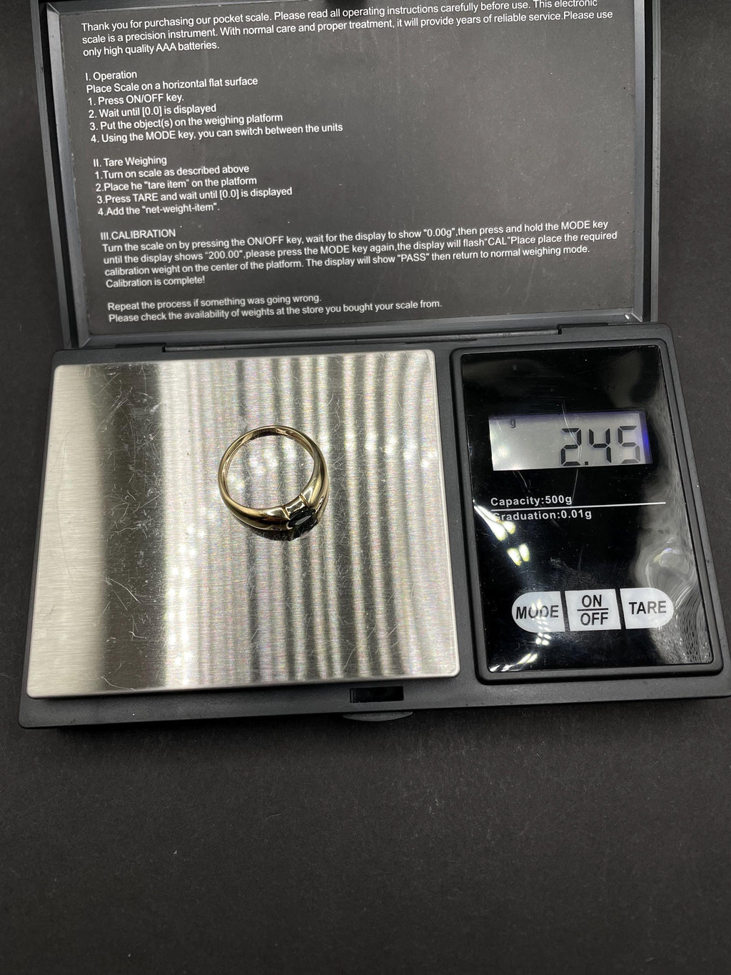 Blue Sapphire & Diamond Ring 9ct Gold