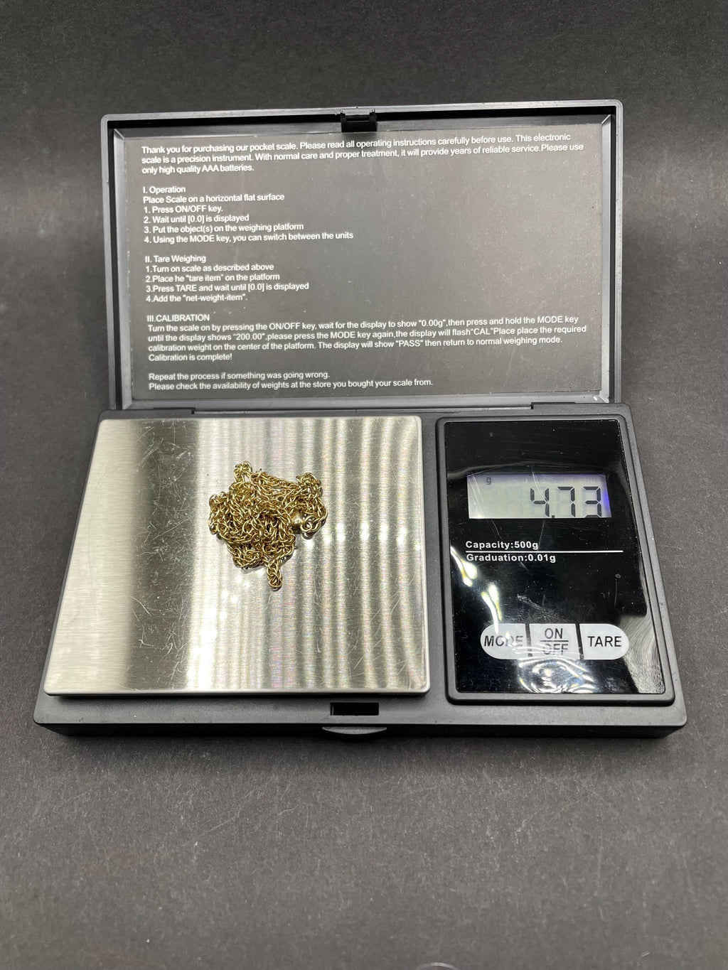 17 inches rope chain in solid gold 9ct