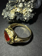 Big Garnet Gold Ring In solid gold 9ct