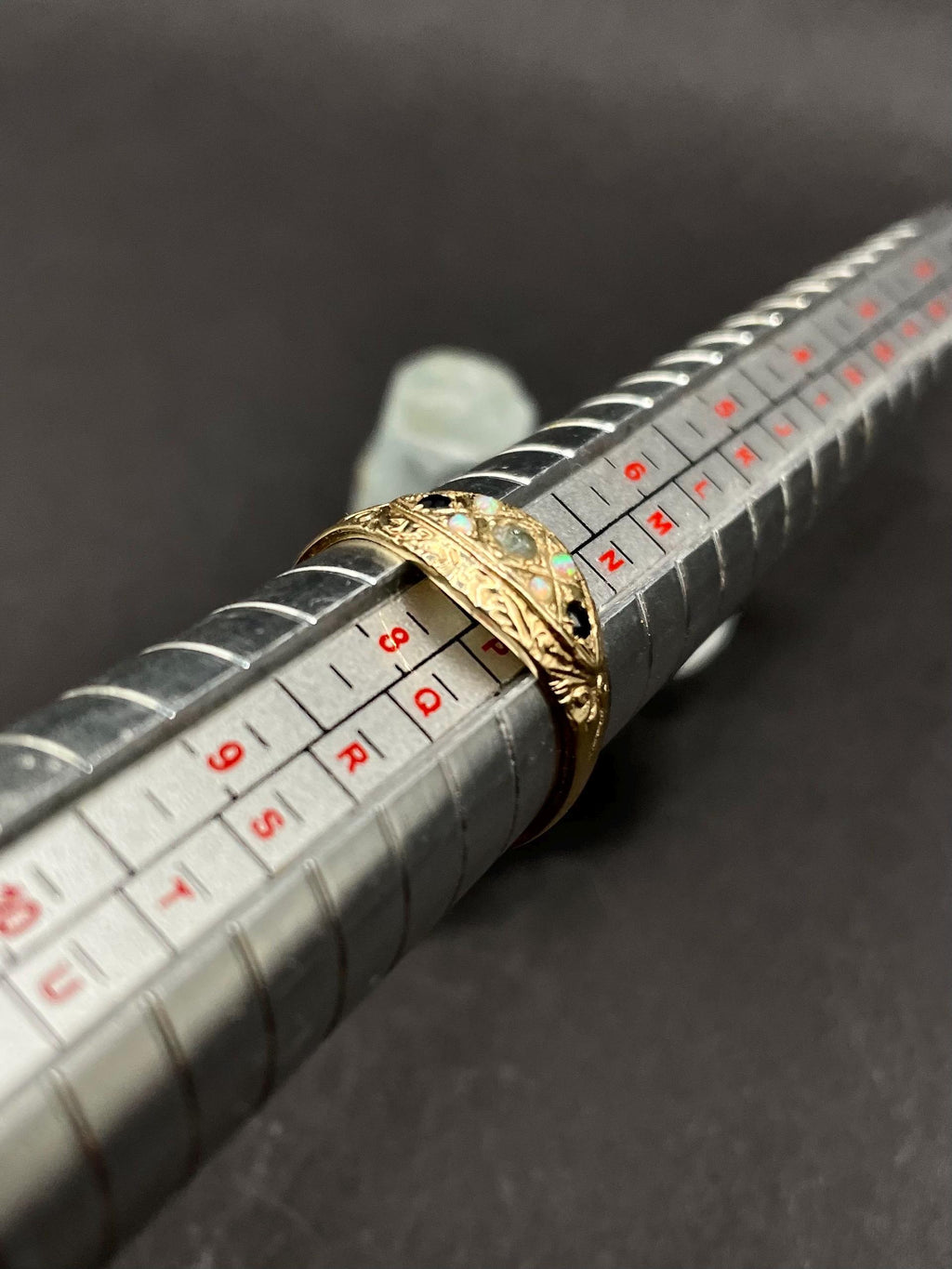 Opal and Sapphire Ring In solid gold 9ct