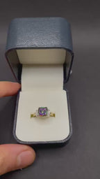 Mystic Topaz Ring with 8 Diamonds in 9ct Solid Gold