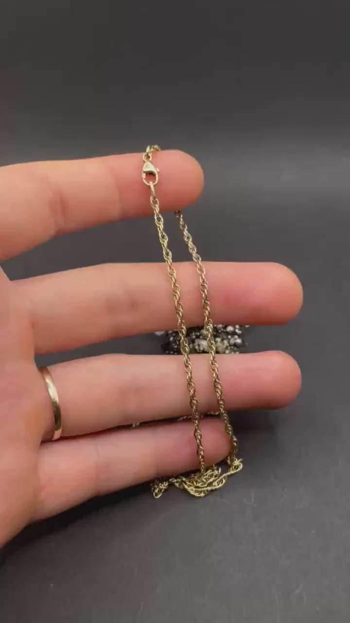 17 inches rope chain in solid gold 9ct