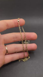 17 inches rope chain in solid gold 9ct