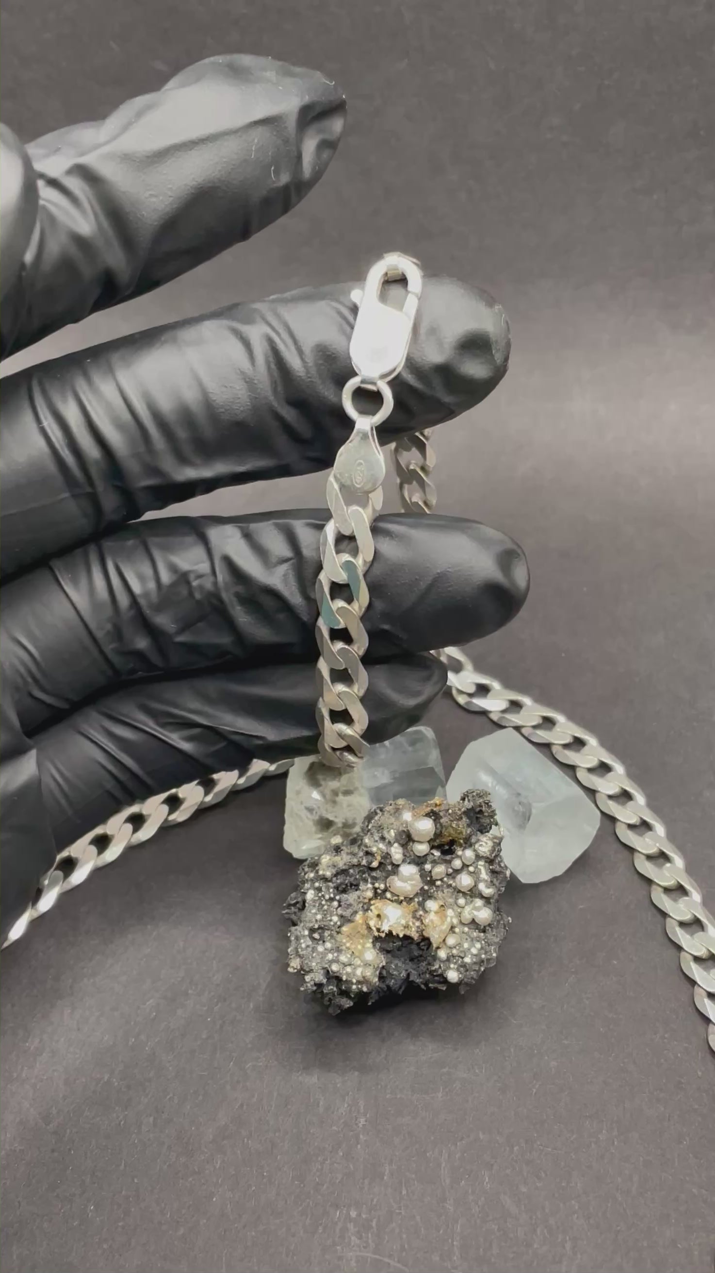 20 inches Curb chain in solid silver 925 7mm / 29.21g