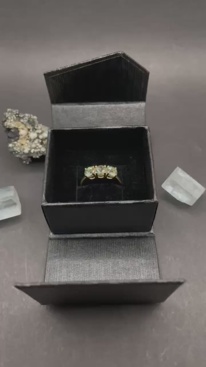 Andesine Trilogy Ring in 10ct Solid Gold– Three Stone Design