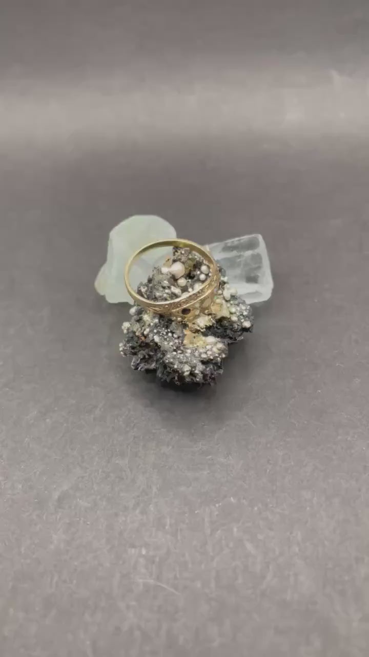 Opal and Sapphire Ring In solid gold 9ct