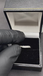 9ct White Gold Wishbone Ring with 7 Natural Diamonds – Perfect for Stacking – Size UK N