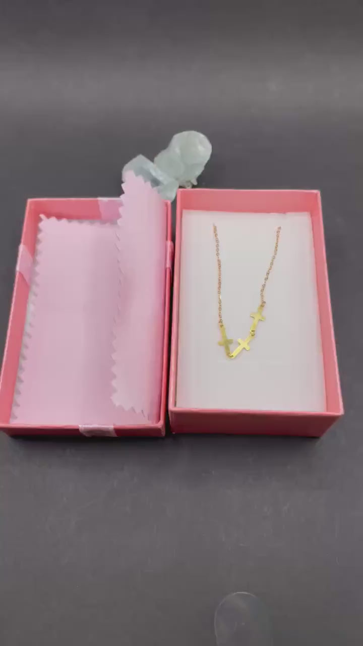 18ct Solid Gold Bracelet with 3 Crosses