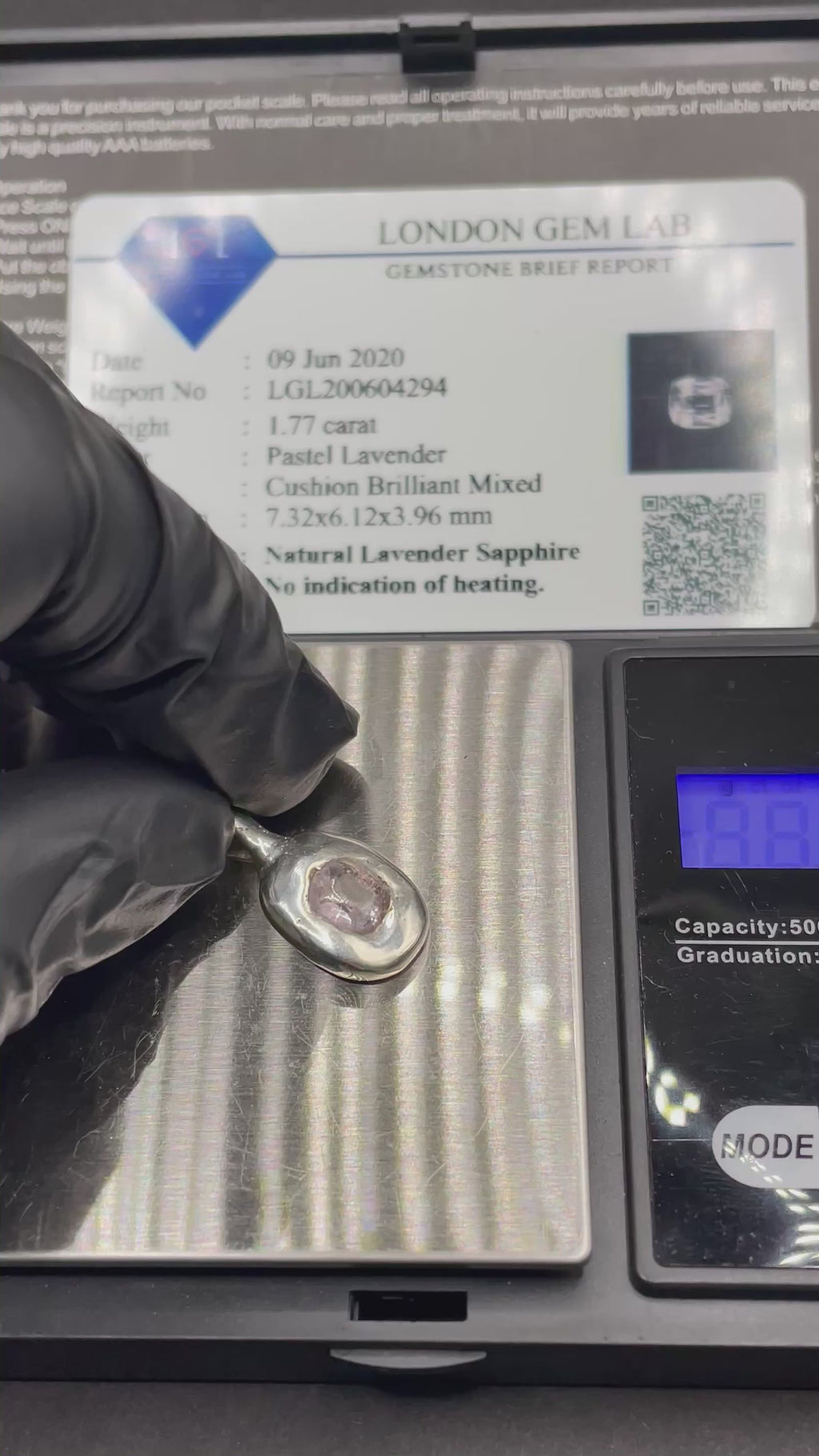 Lavender Sapphire Pendant in Solid Silver 999 with Certificate | Handmade Fine Silver Jewelry | Artisan Necklace | Gift for Her