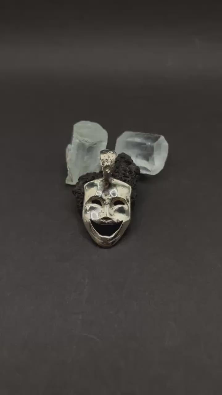 Comedy Mask pendant in solid silver 925