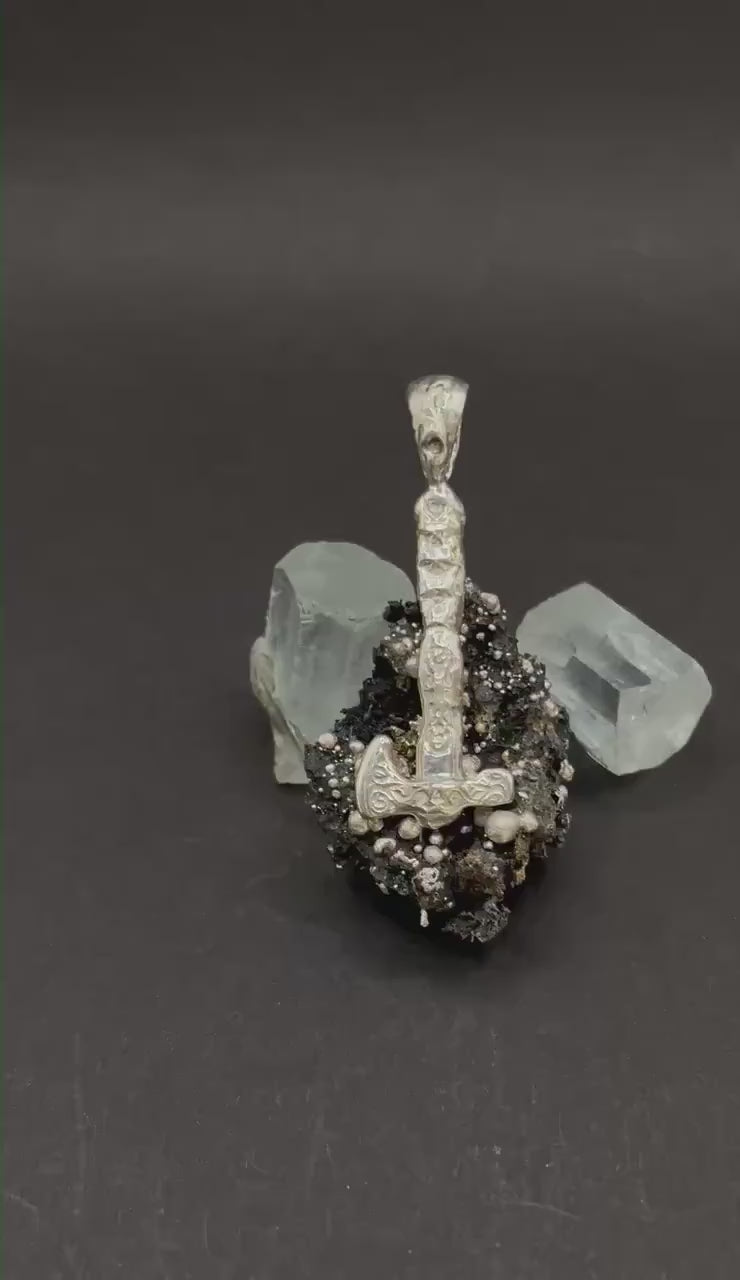 Celtic Axe Pendant in solid silver 999