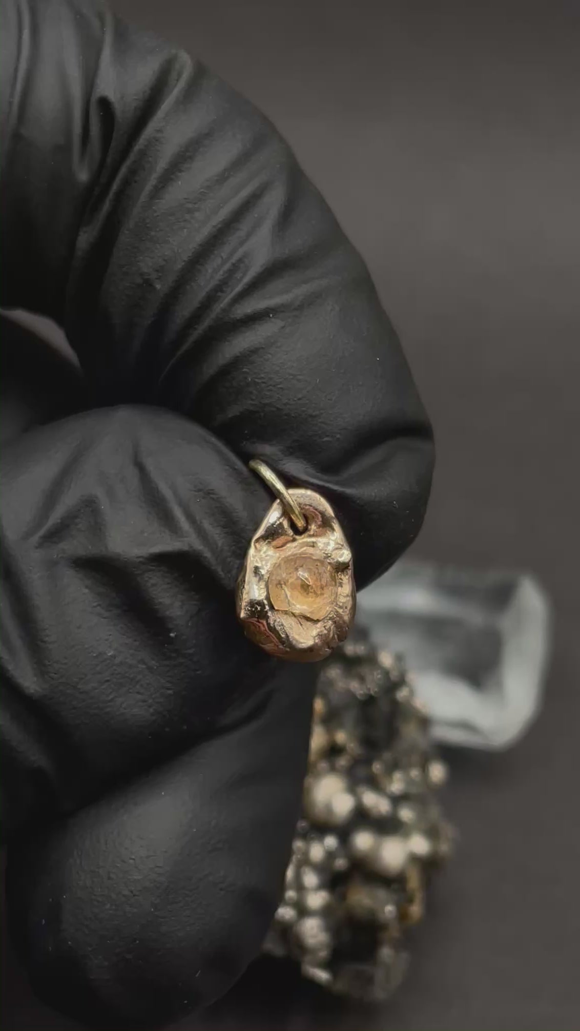 Raw Imperial Garnet Pendant in Solid gold 9ct