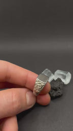 Signet ring in solid silver 925 Size R